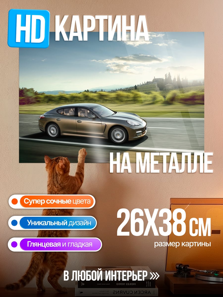 Картина на металле Скоростной автомобиль