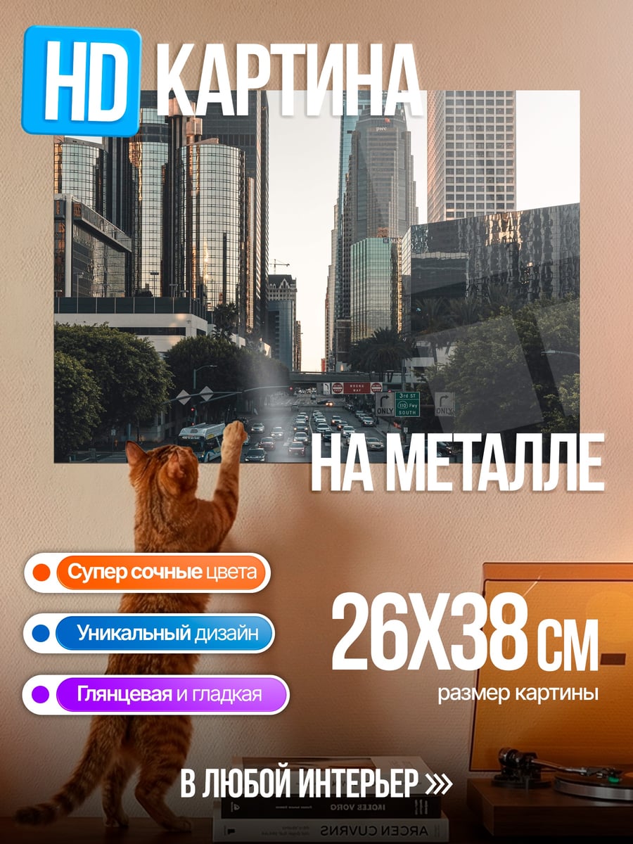 Картина на металле Городской пейзаж