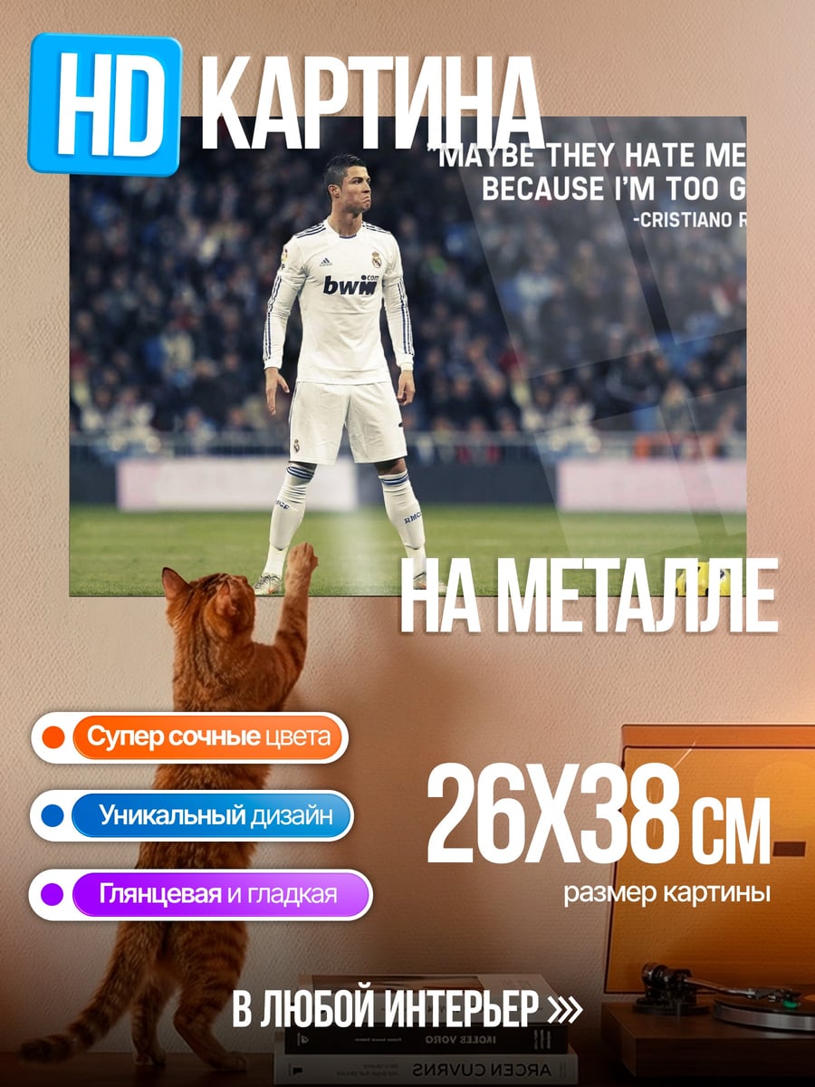 Картина на металле Криштиану Роналду слишком хорош