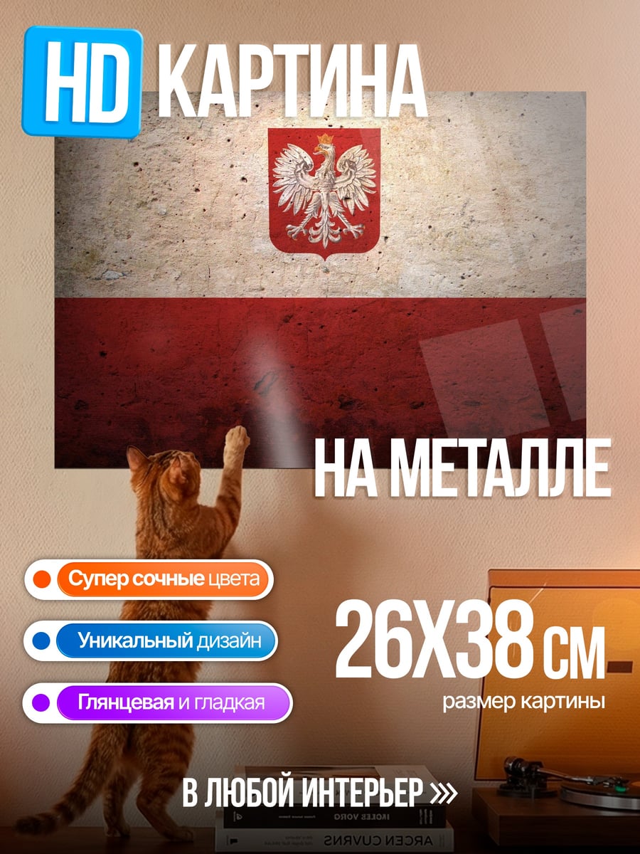 Картина на металле Флаг Польши