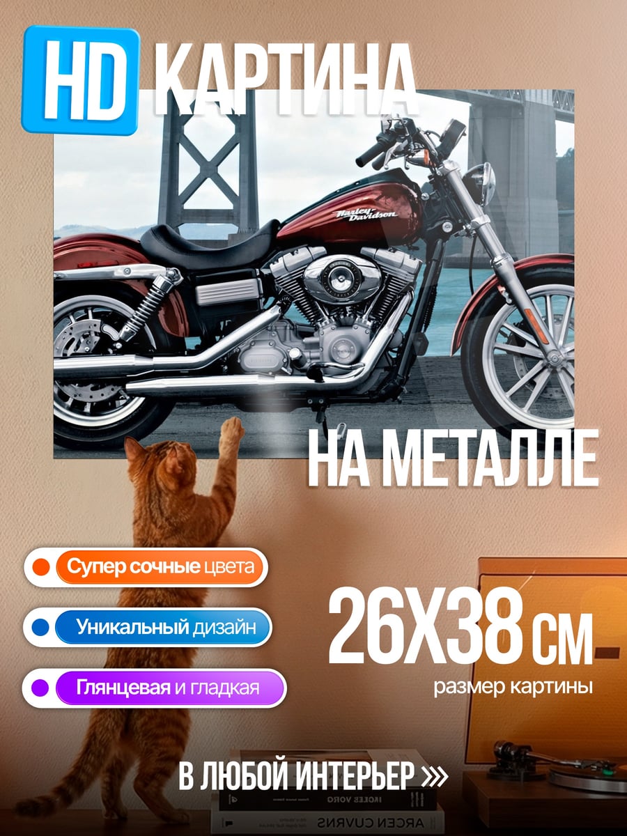 Картина на металле Мотоцикл Harley Davidson