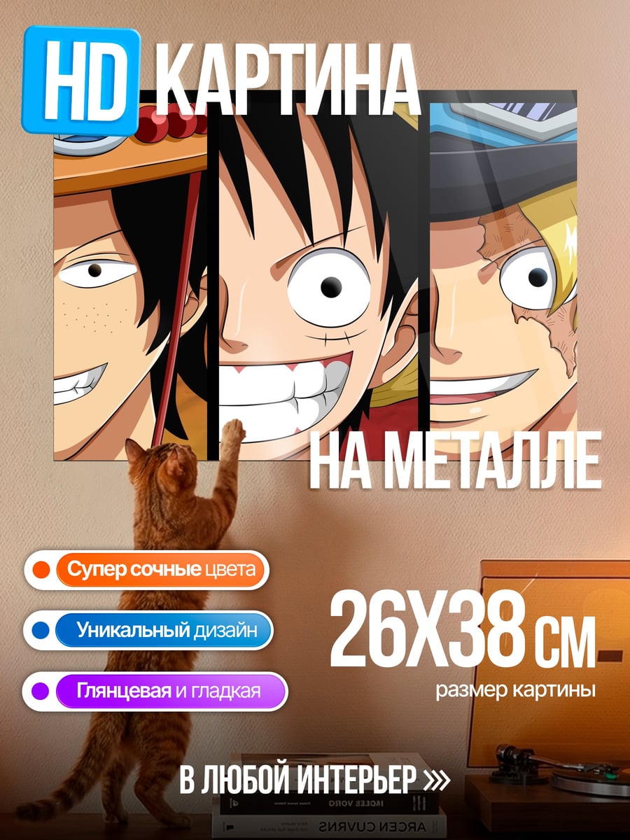 Картина на металле Братья One Piece