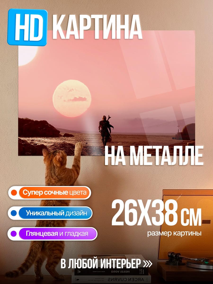 Картина на металле Мандалорец на Татуине