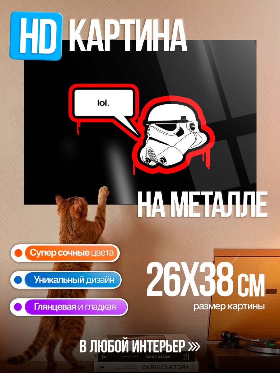 Картина на металле Штурмовик смеется