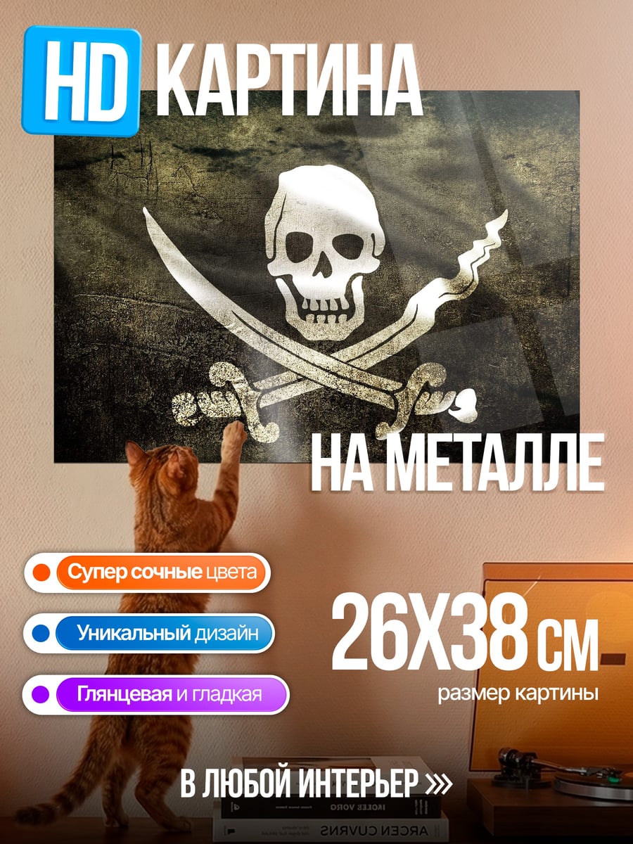 Картина на металле Веселый Роджер