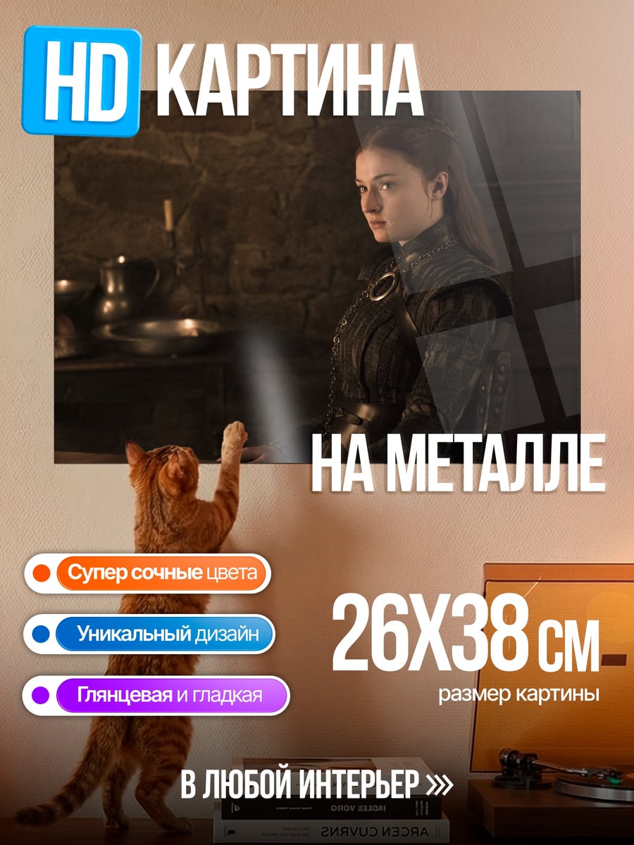 Картина на металле Девушка в доспехах