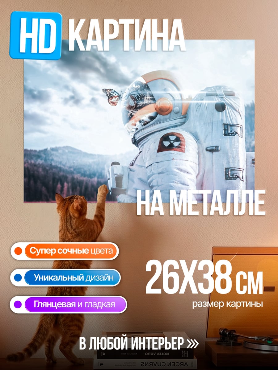 Картина на металле Астронавт в горах