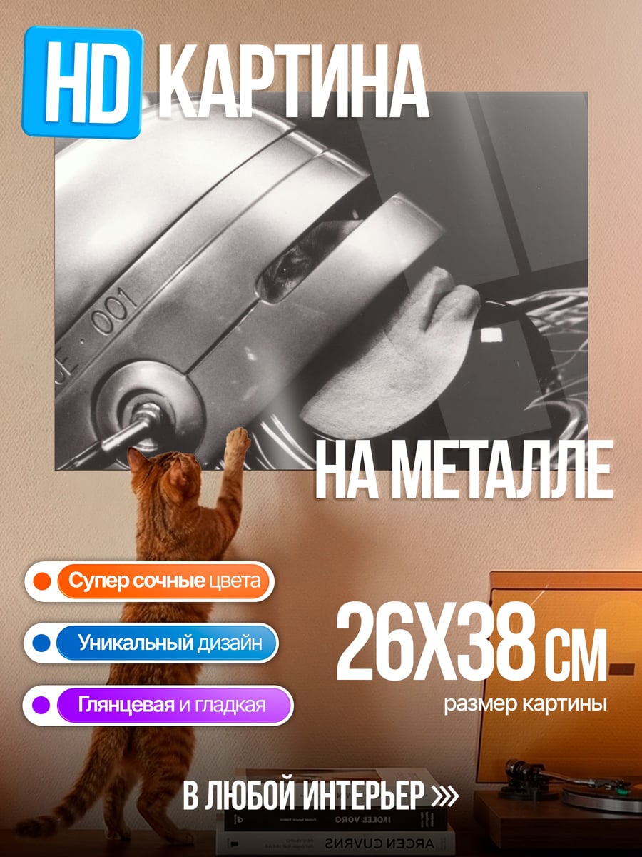 Картина на металле Робокоп крупным планом