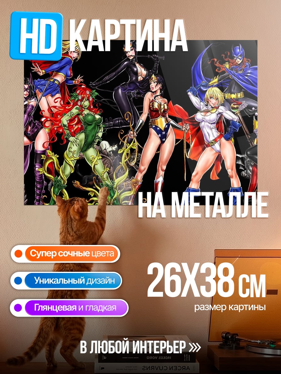 Картина на металле Женщины DC