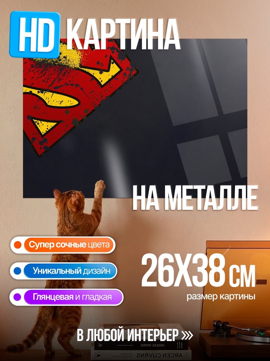 Картина на металле Логотип Супермена
