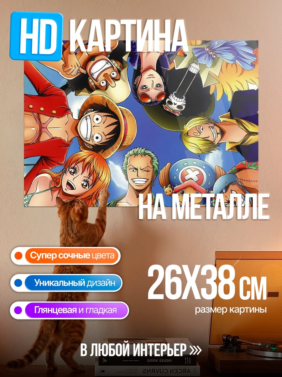 Картина на металле Пираты Соломенной Шляпы