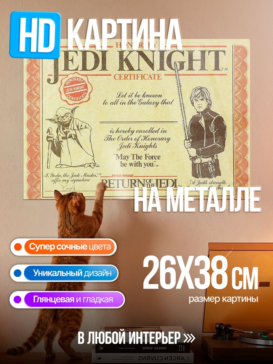 Картина на металле сертификат джедая