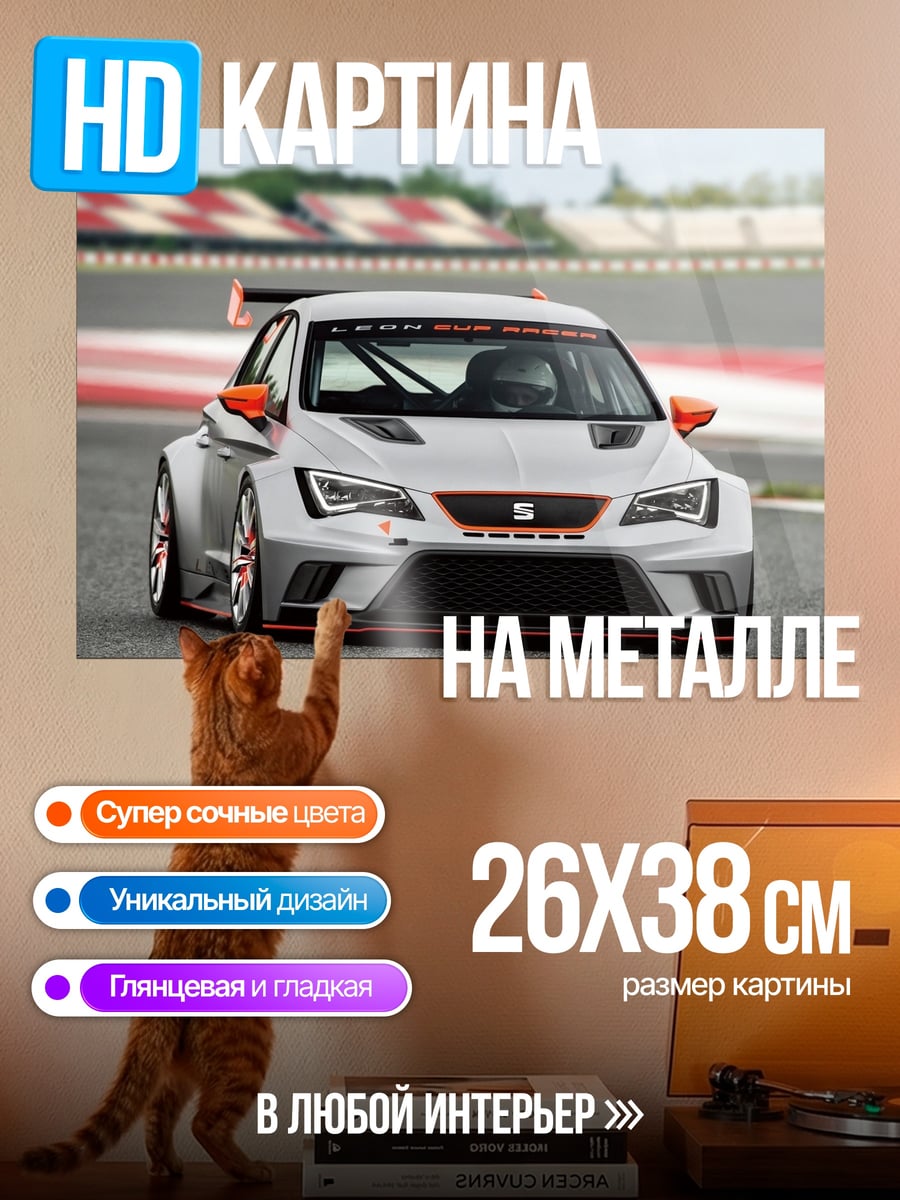 Картина на металле Гоночный автомобиль