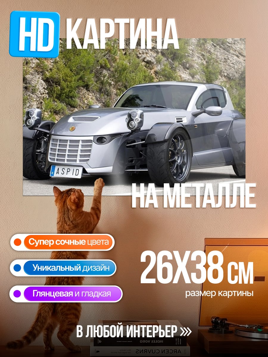 Картина на металле Спортивный автомобиль