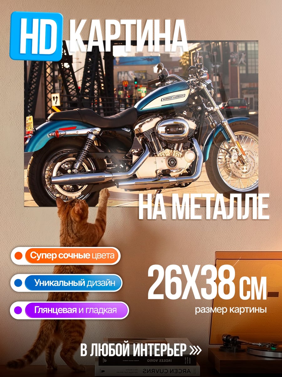 Картина на металле Чоппер мотоцикл