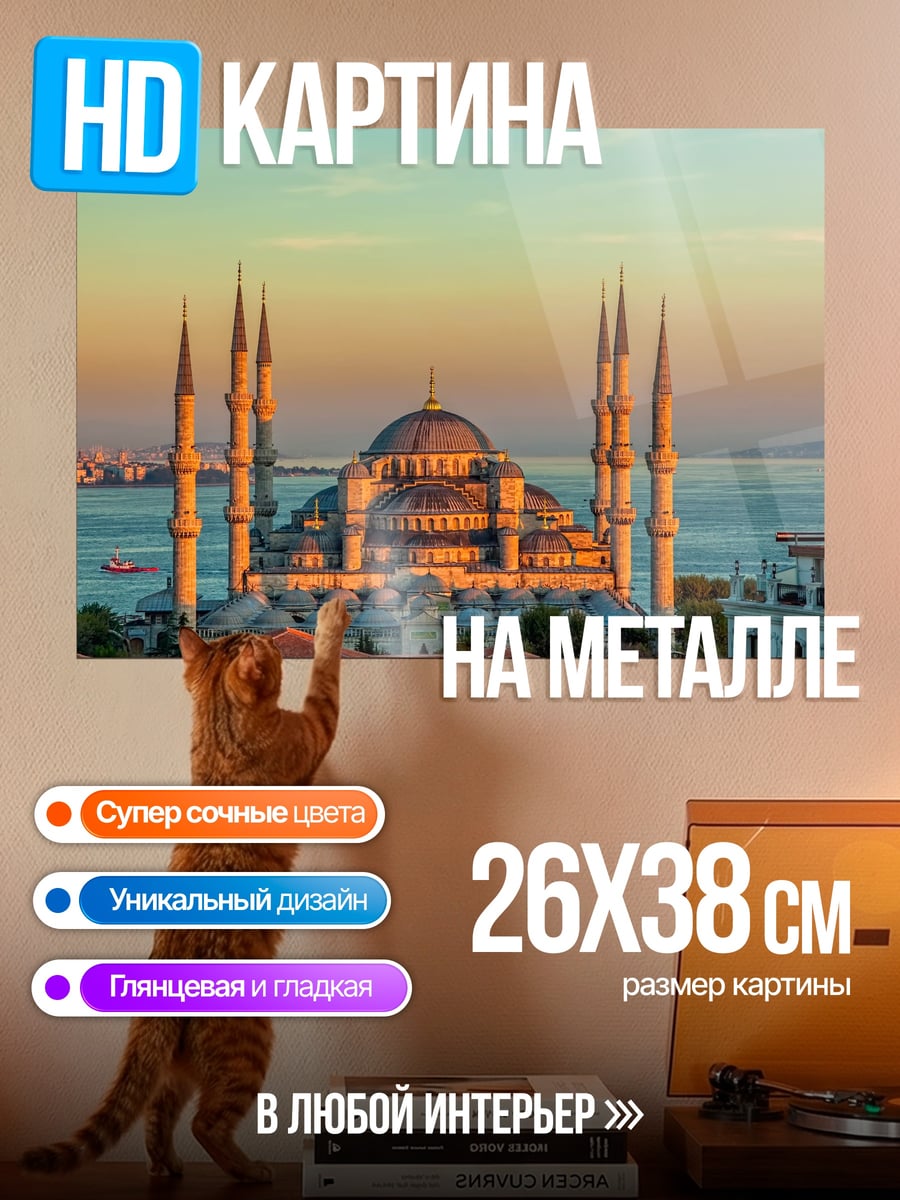 Картина на металле Голубая мечеть Стамбула
