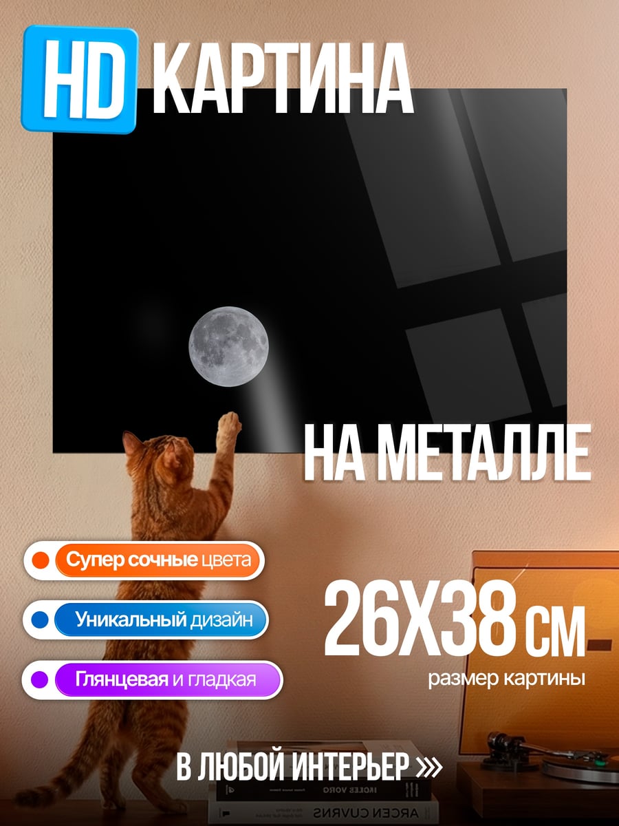 Картина на металле Полная луна