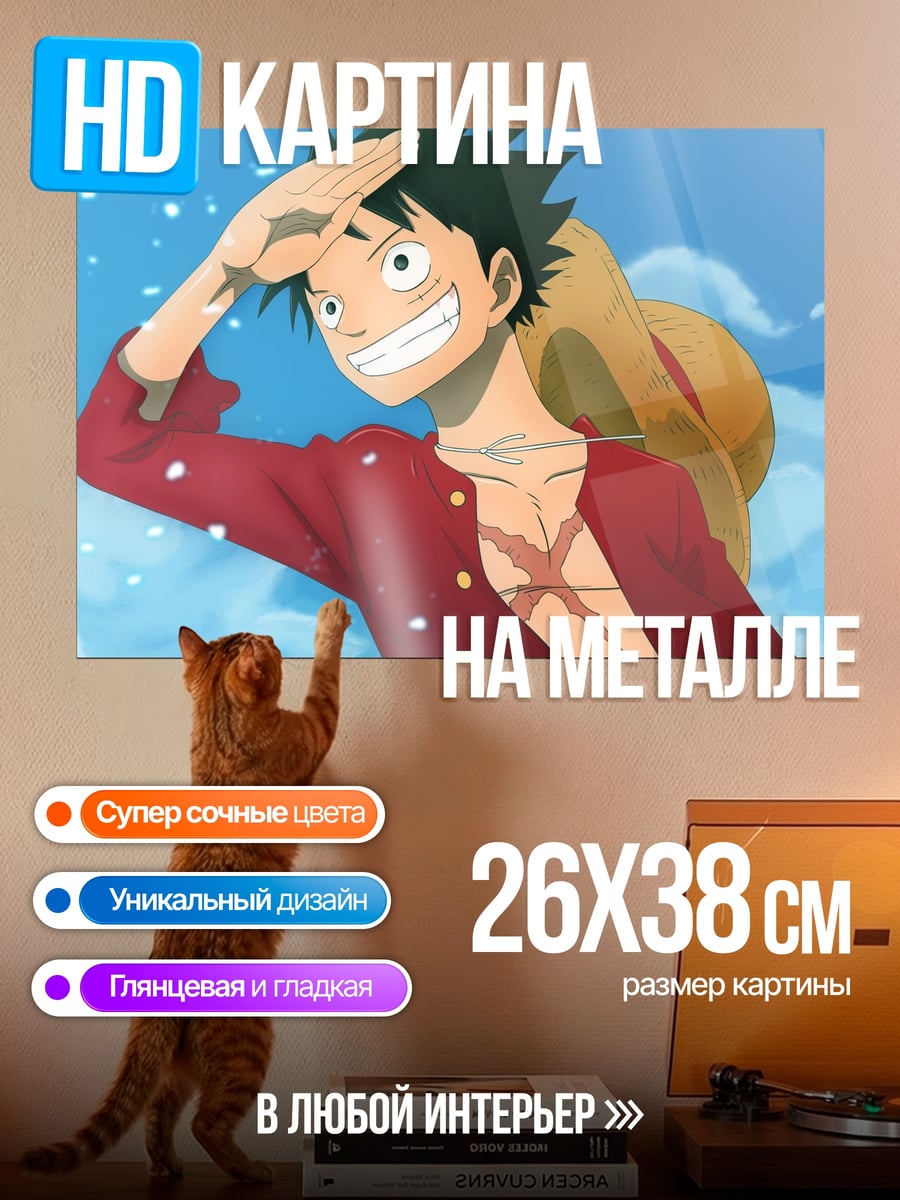 Картина на металле манга герой в шляпе