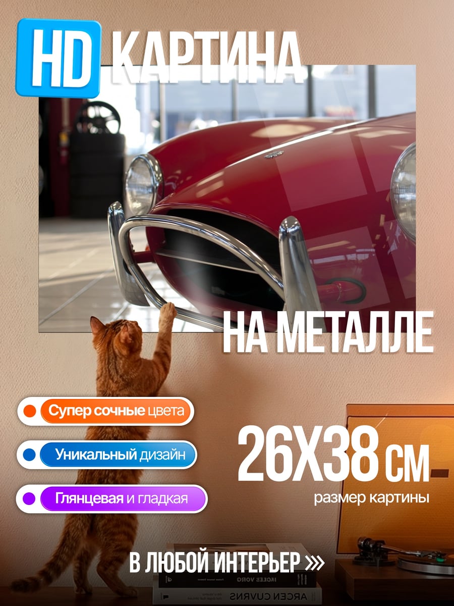 Картина на металле Красный спорткар