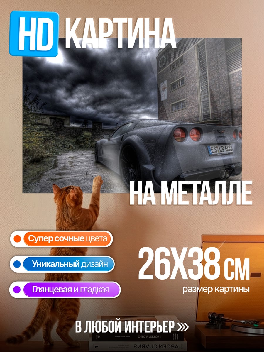 Картина на металле Спортивный автомобиль