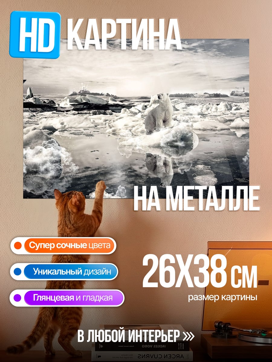 Картина на металле Арктический пейзаж ледники