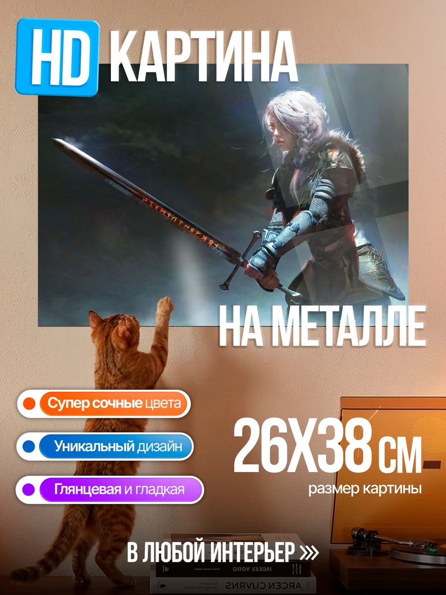 Картина на металле Воин с мечом