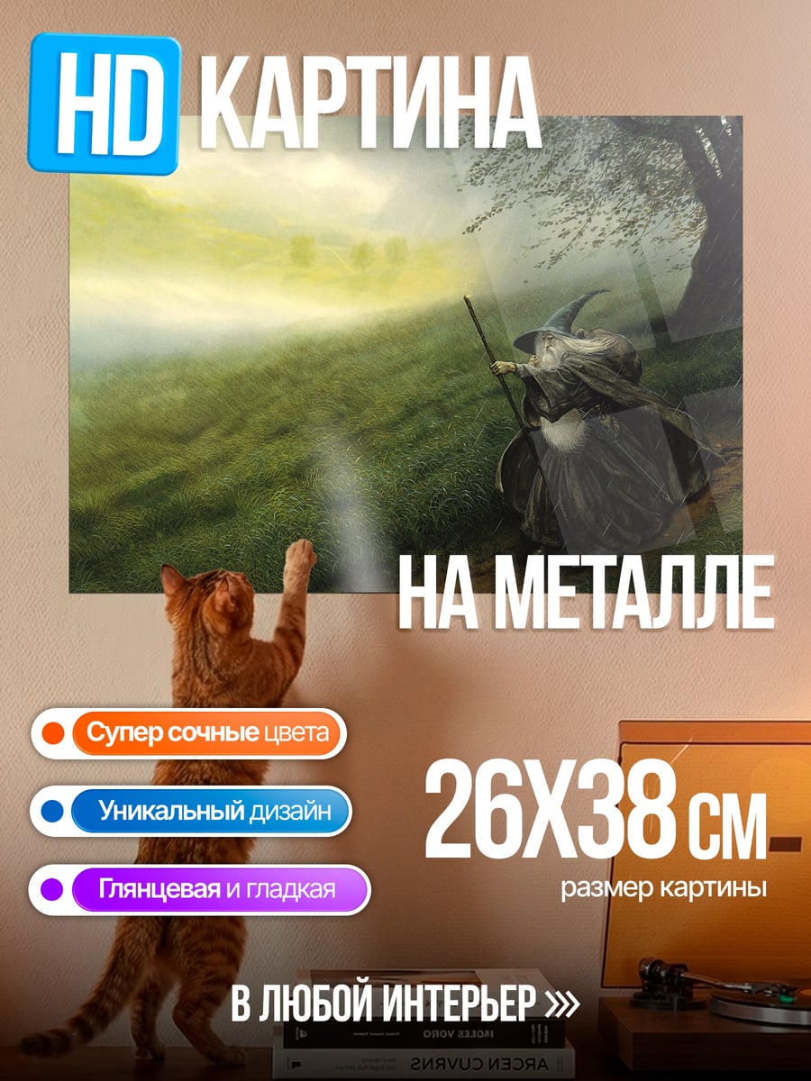 Картина на металле Странствующий маг в тумане