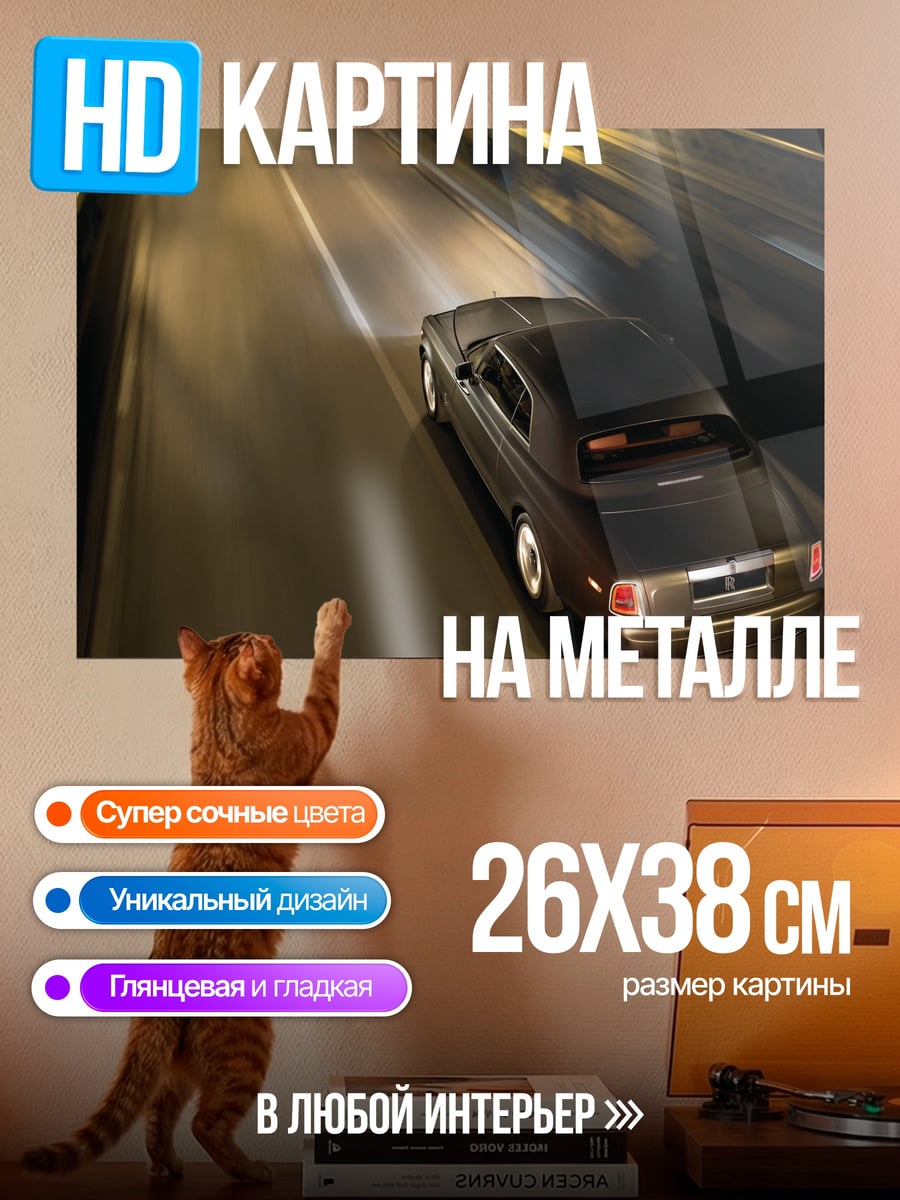 Картина на металле Ночная поездка