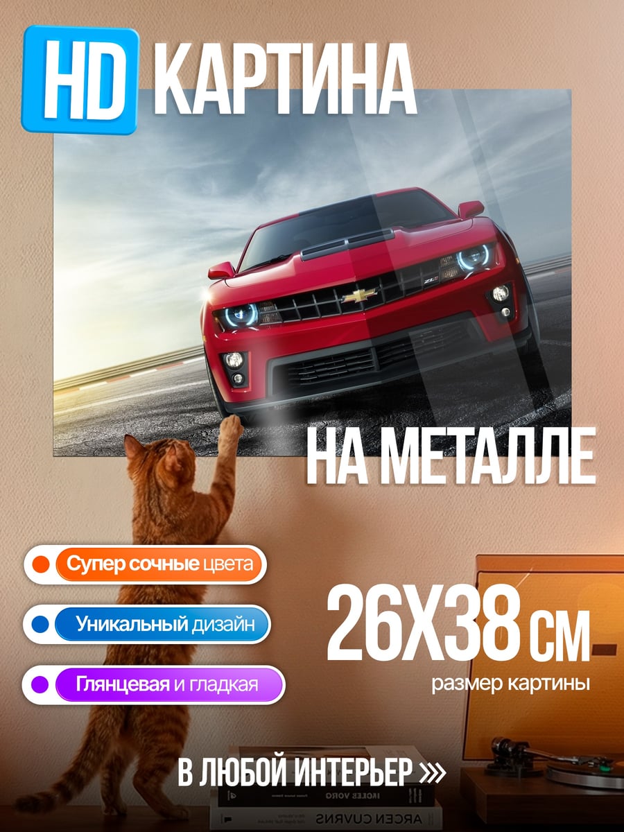 Картина на металле Красный спорткар