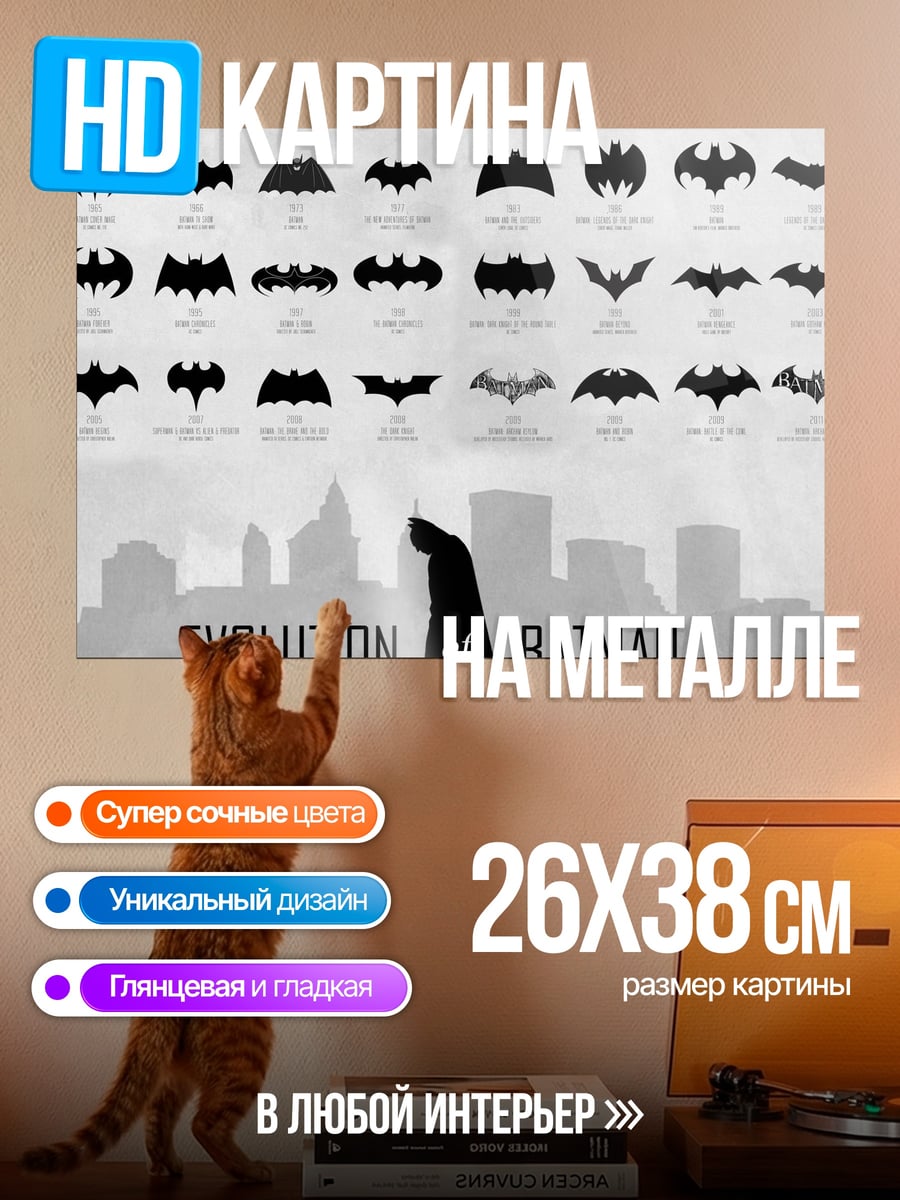 Картина на металле Эволюция Бэтмена