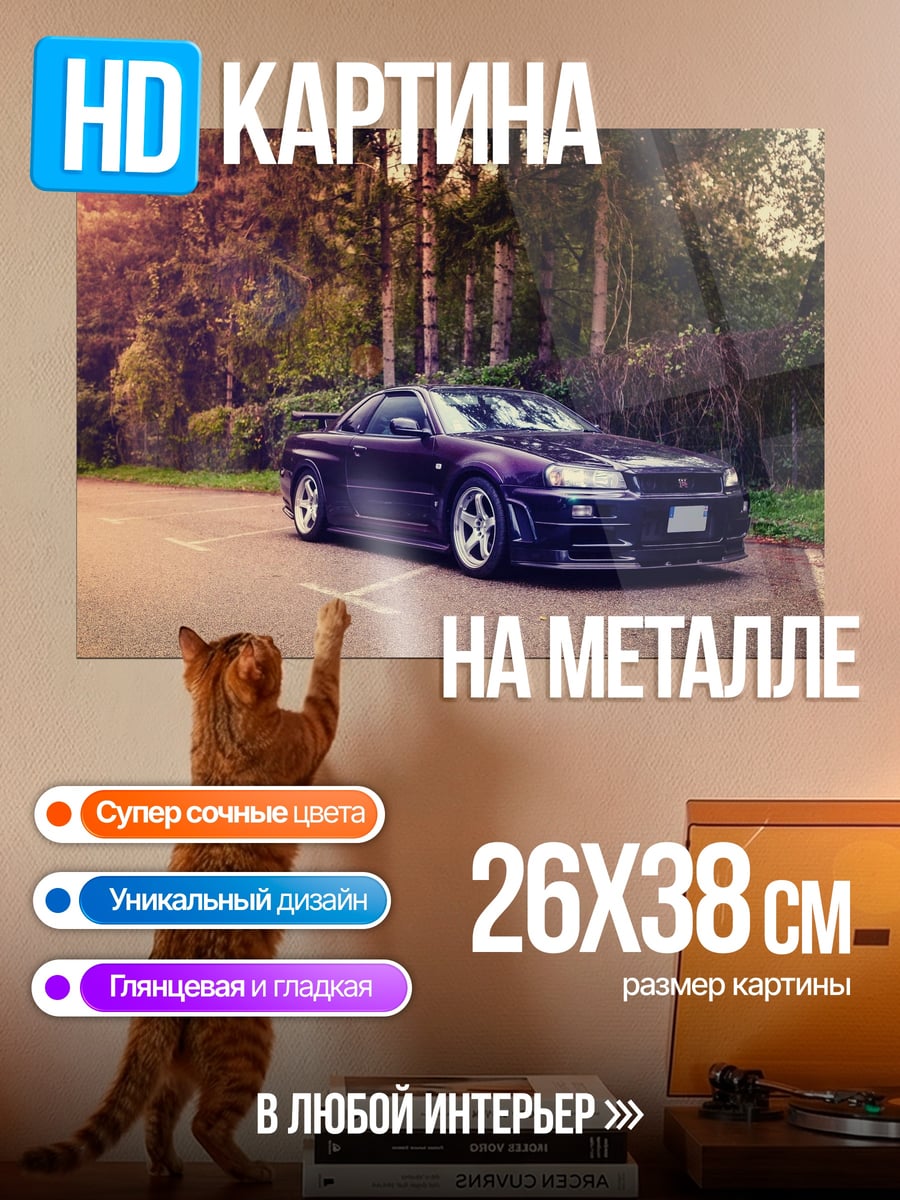 Картина на металле Спортивный автомобиль