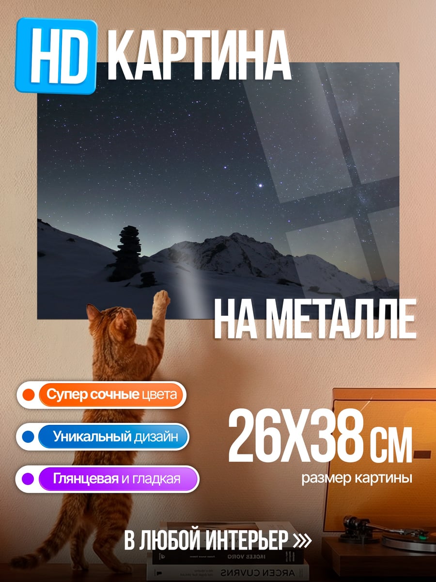 Картина на металле Звездная ночь