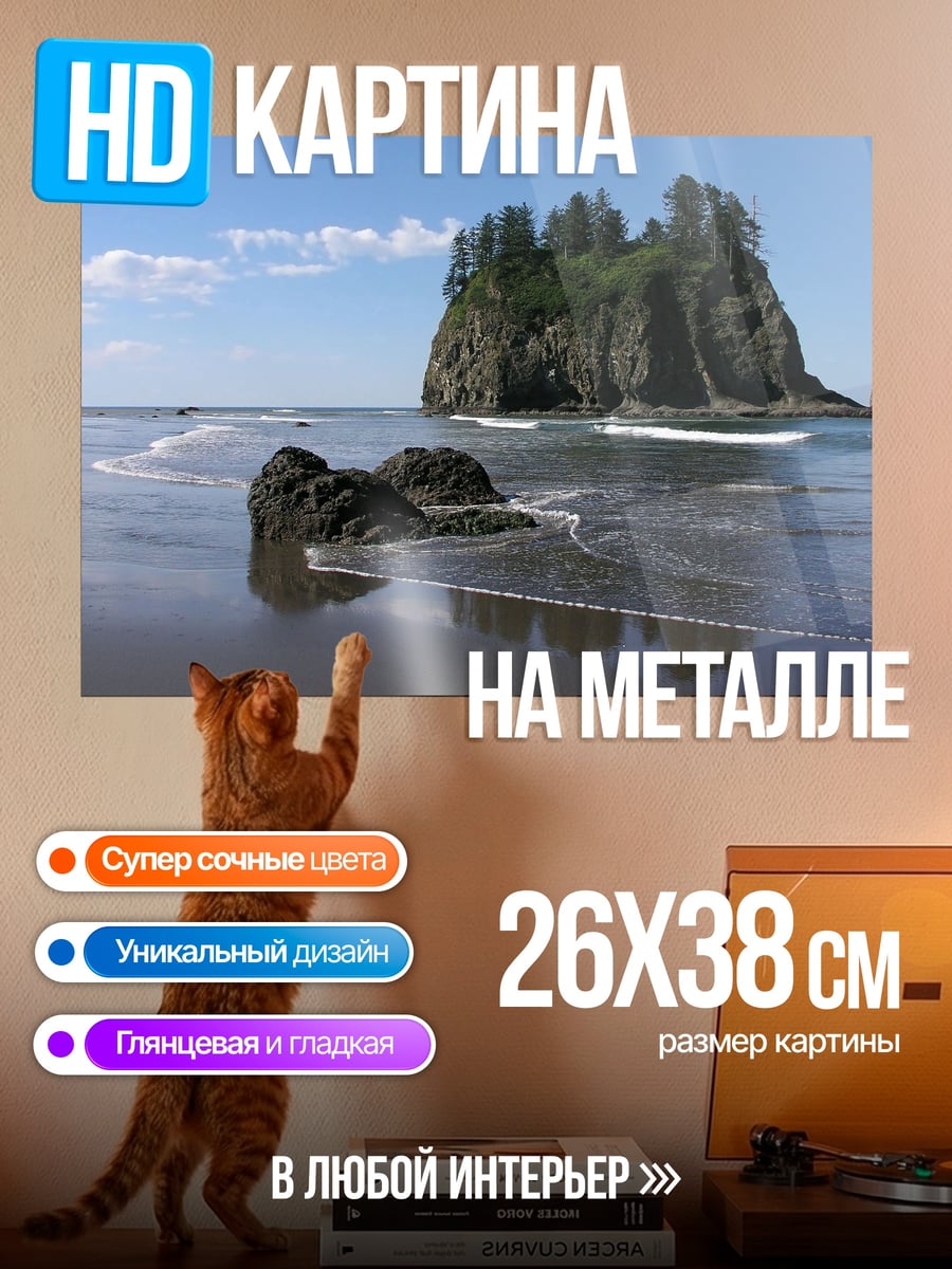 Картина на металле Одинокий остров море