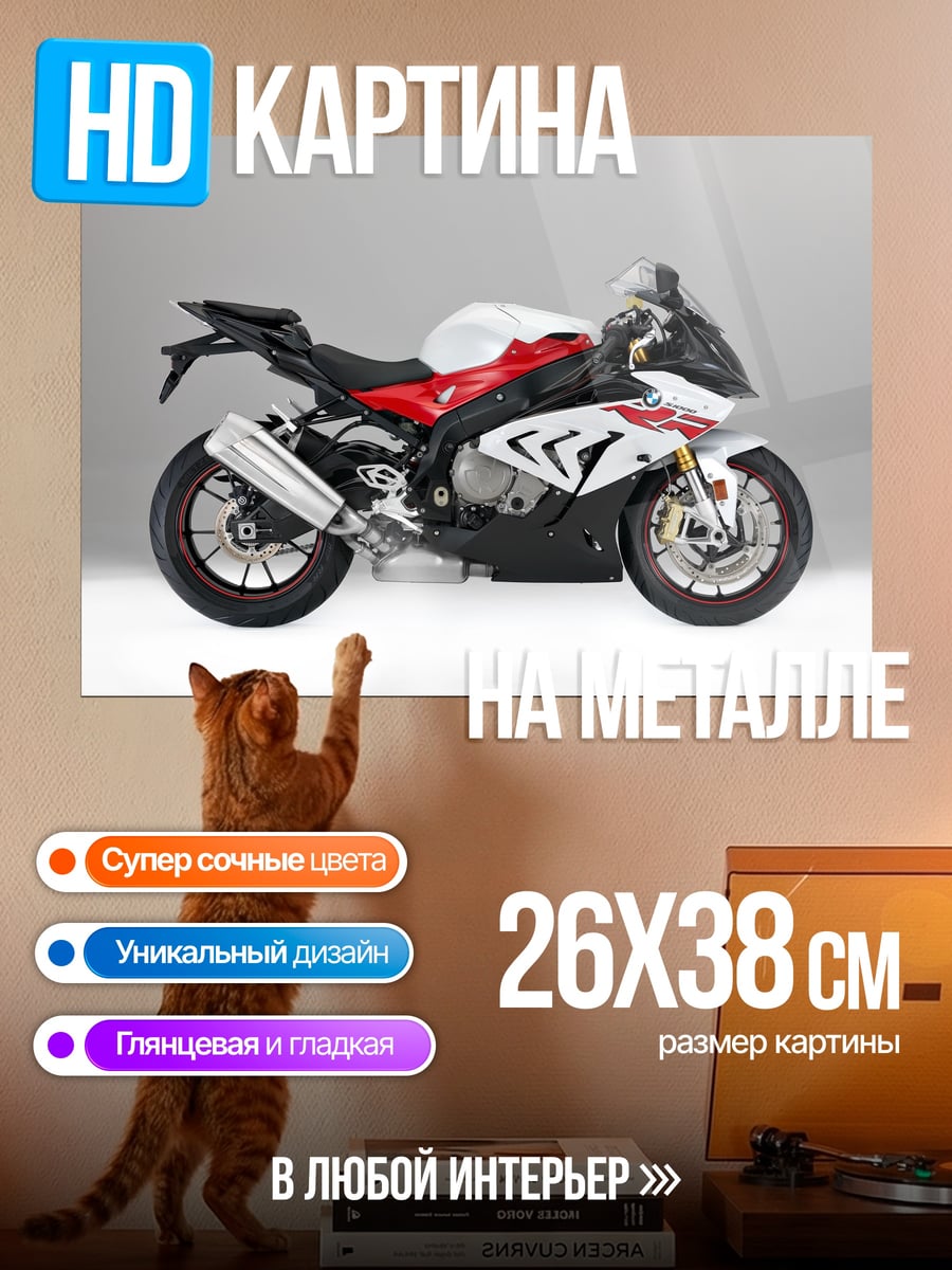 Картина на металле Спортивный мотоцикл BMW