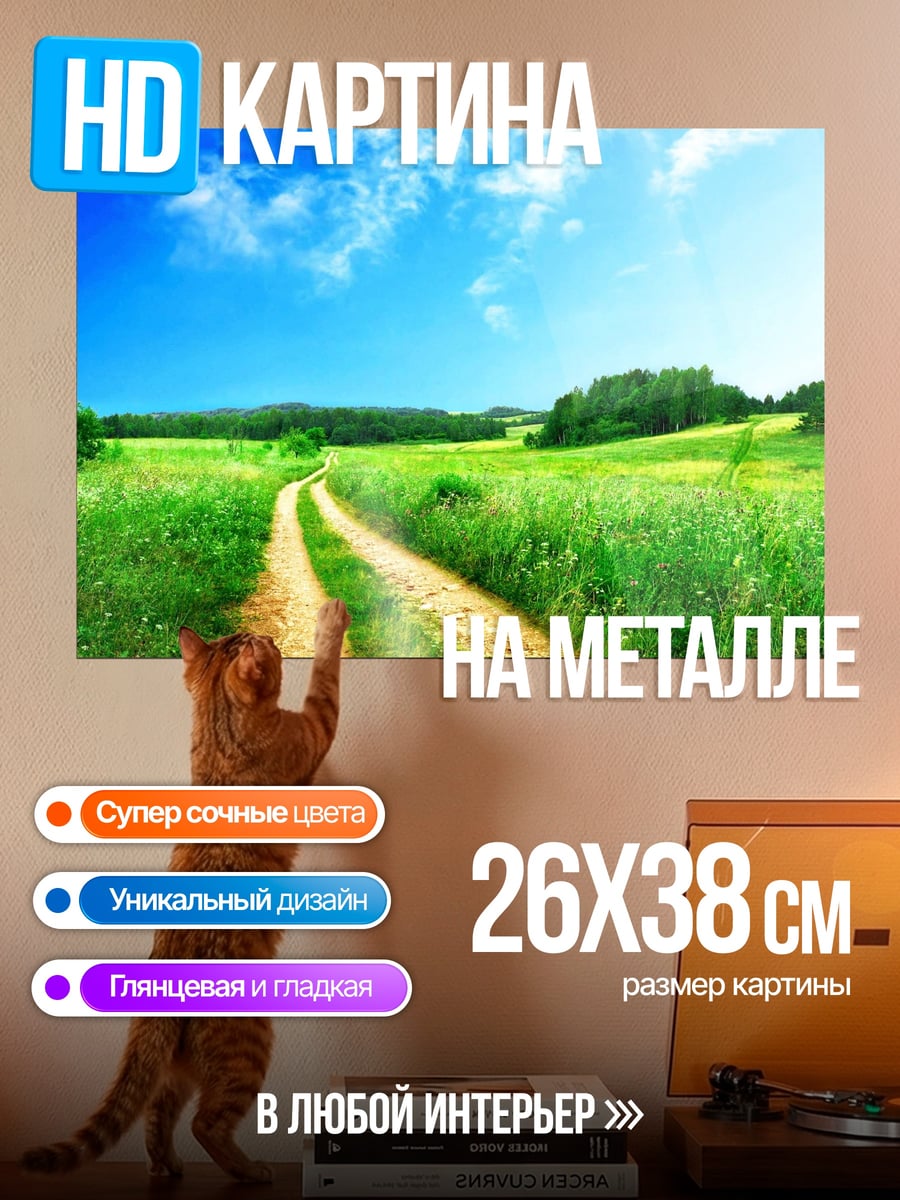 Картина на металле Летняя дорога