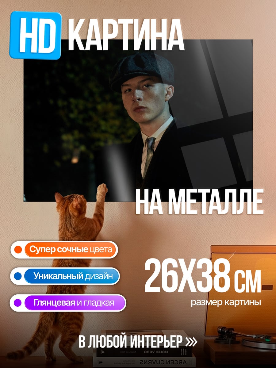 Картина на металле Парень в кепке