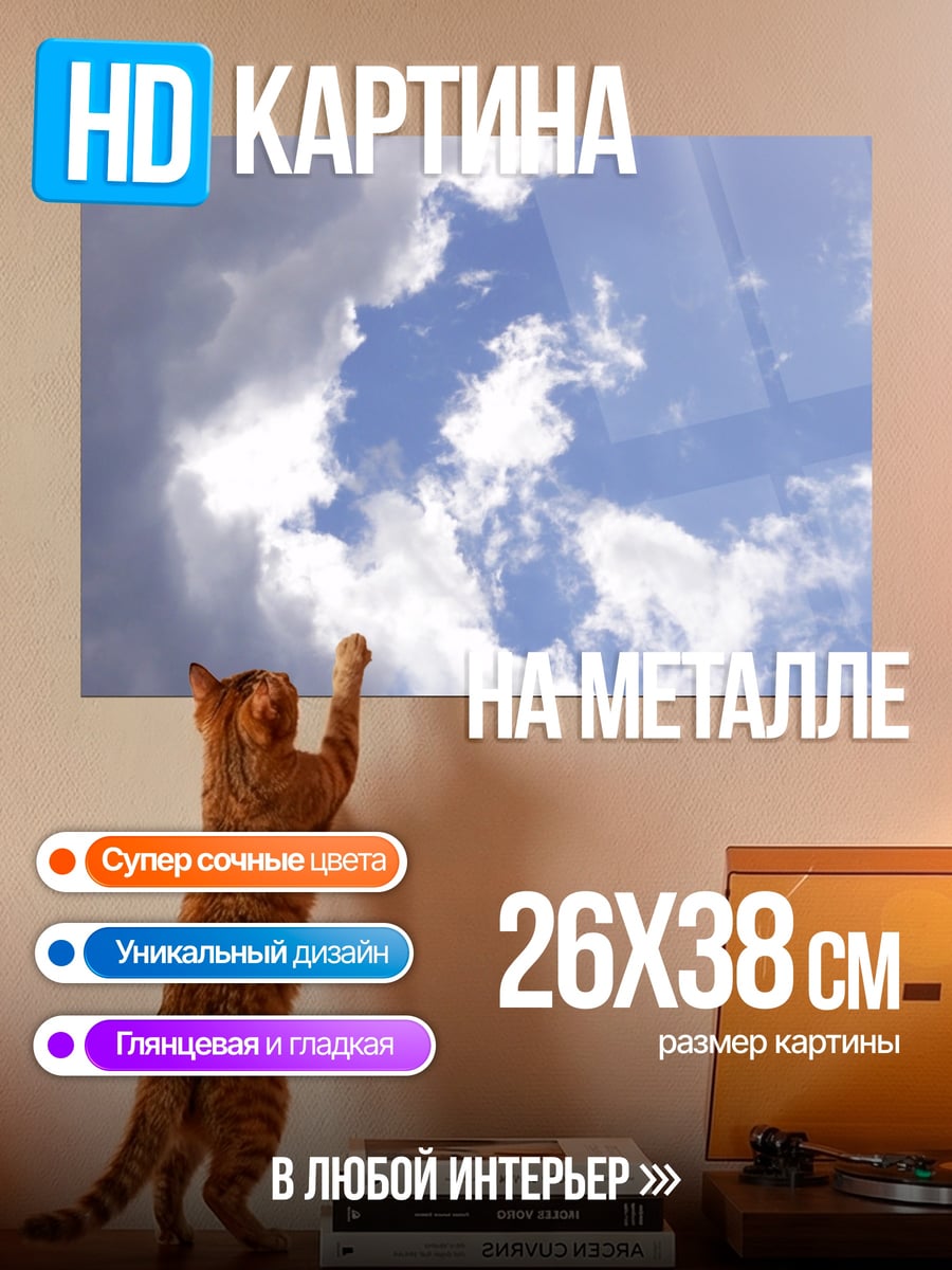 Картина на металле Небесная синева