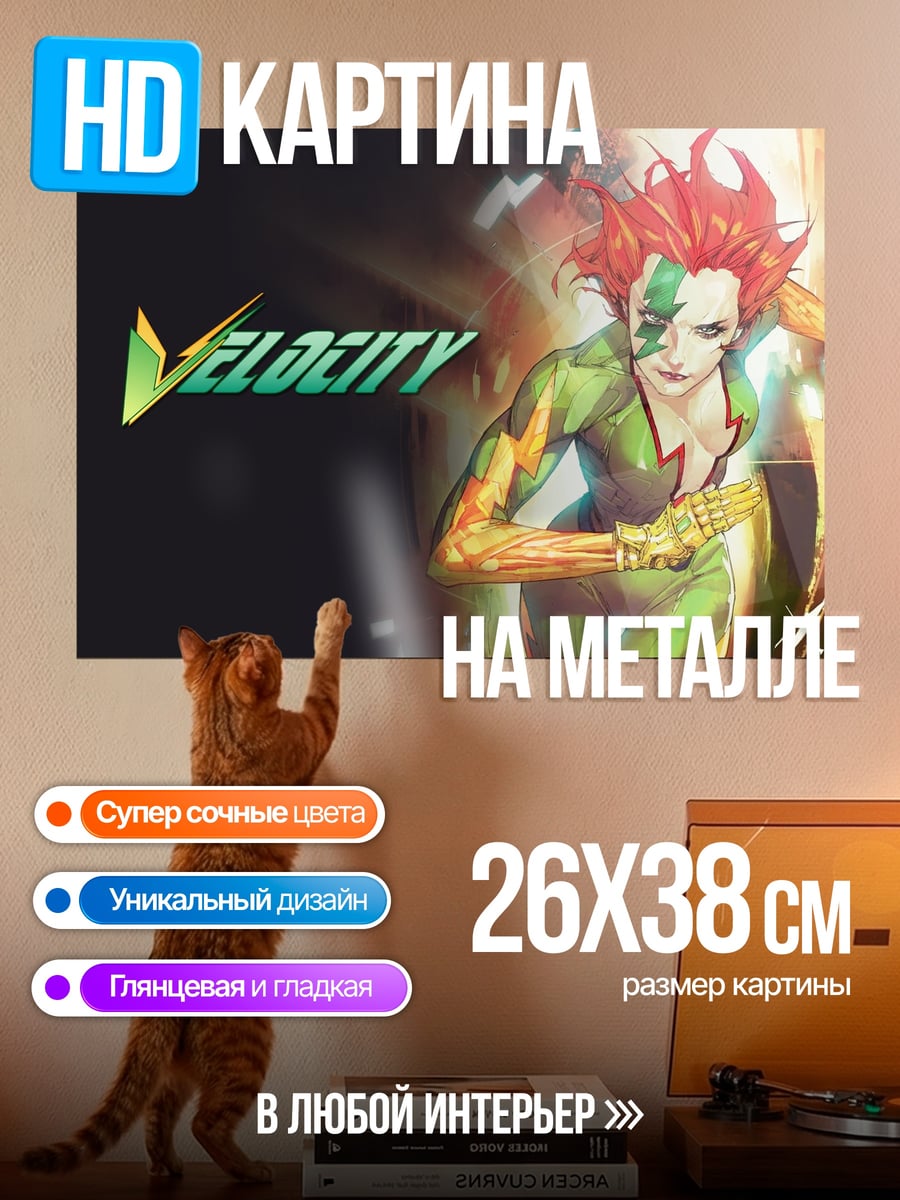 Картина на металле Девушка Велосити