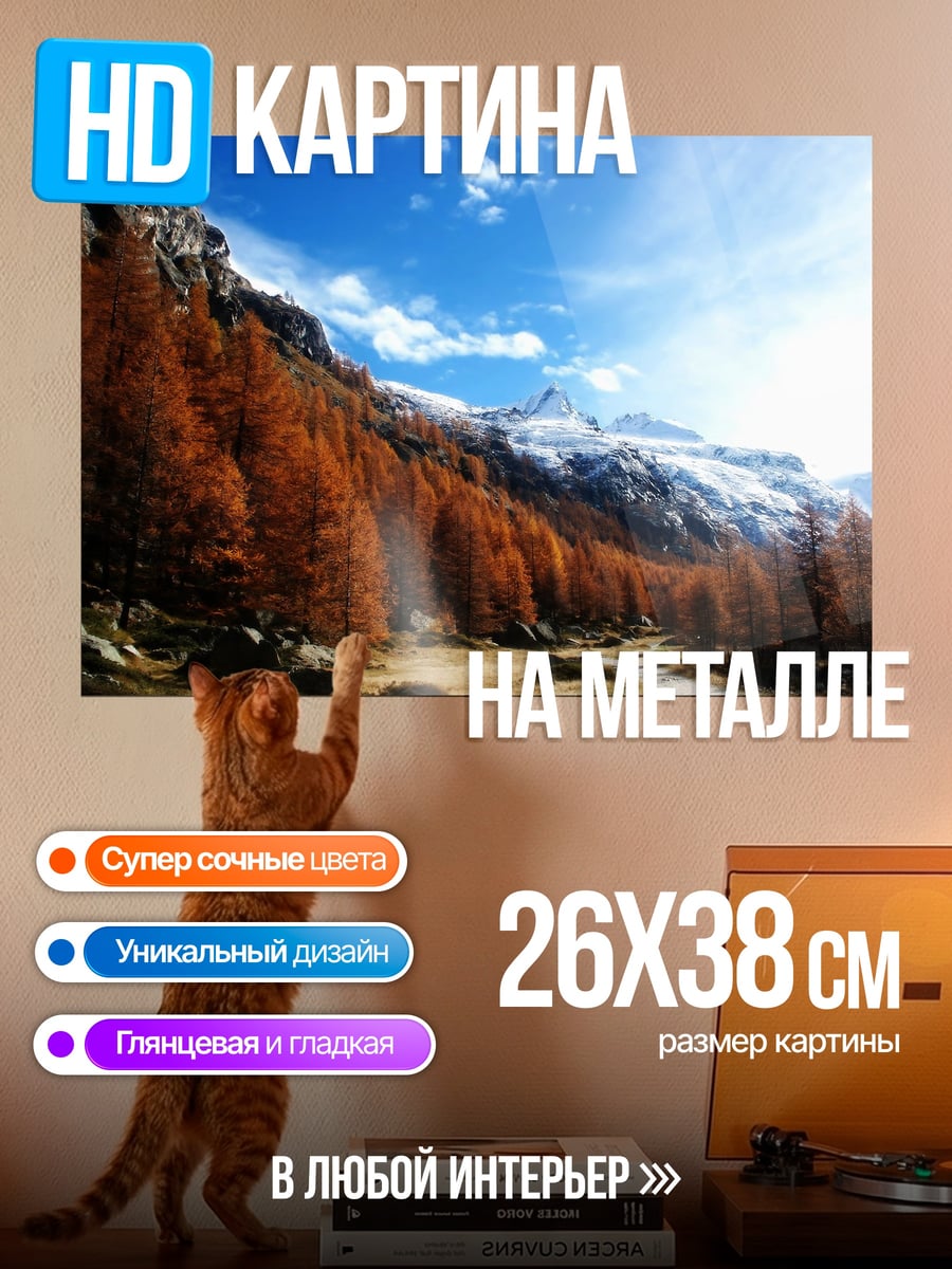 Картина на металле Осенние горы