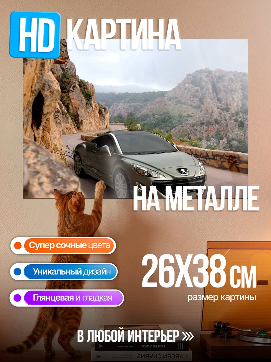 Картина на металле Концепт кабриолет в горах