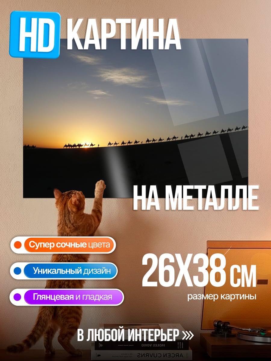 Картина на металле Караван Закате