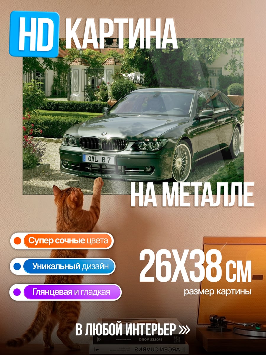 Картина на металле Черный BMW