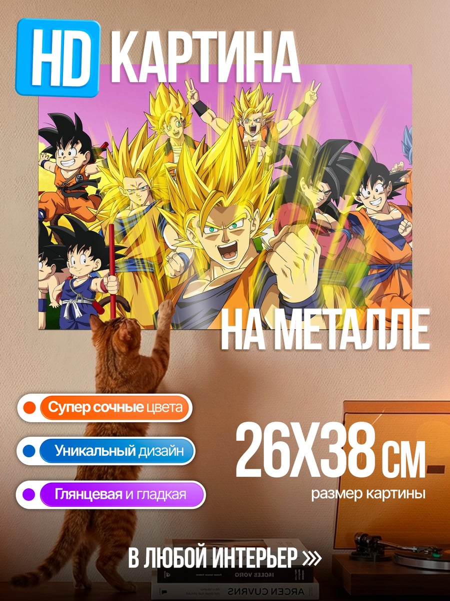Картина на металле Все герои Dragon Ball