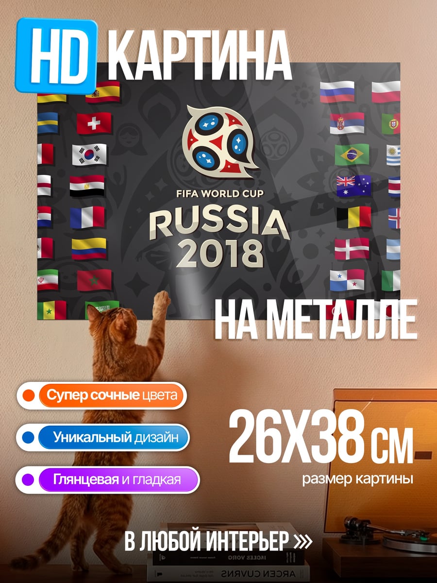 Картина на металле Флаги Чемпионата Мира