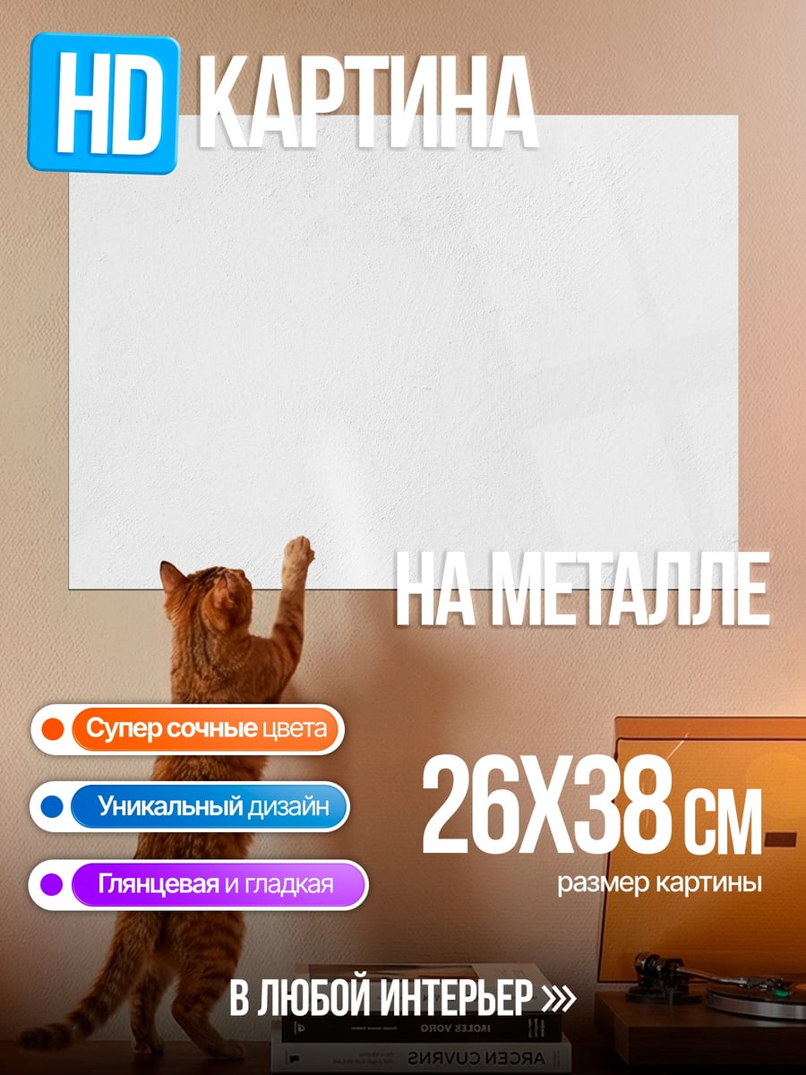Картина на металле белый фон