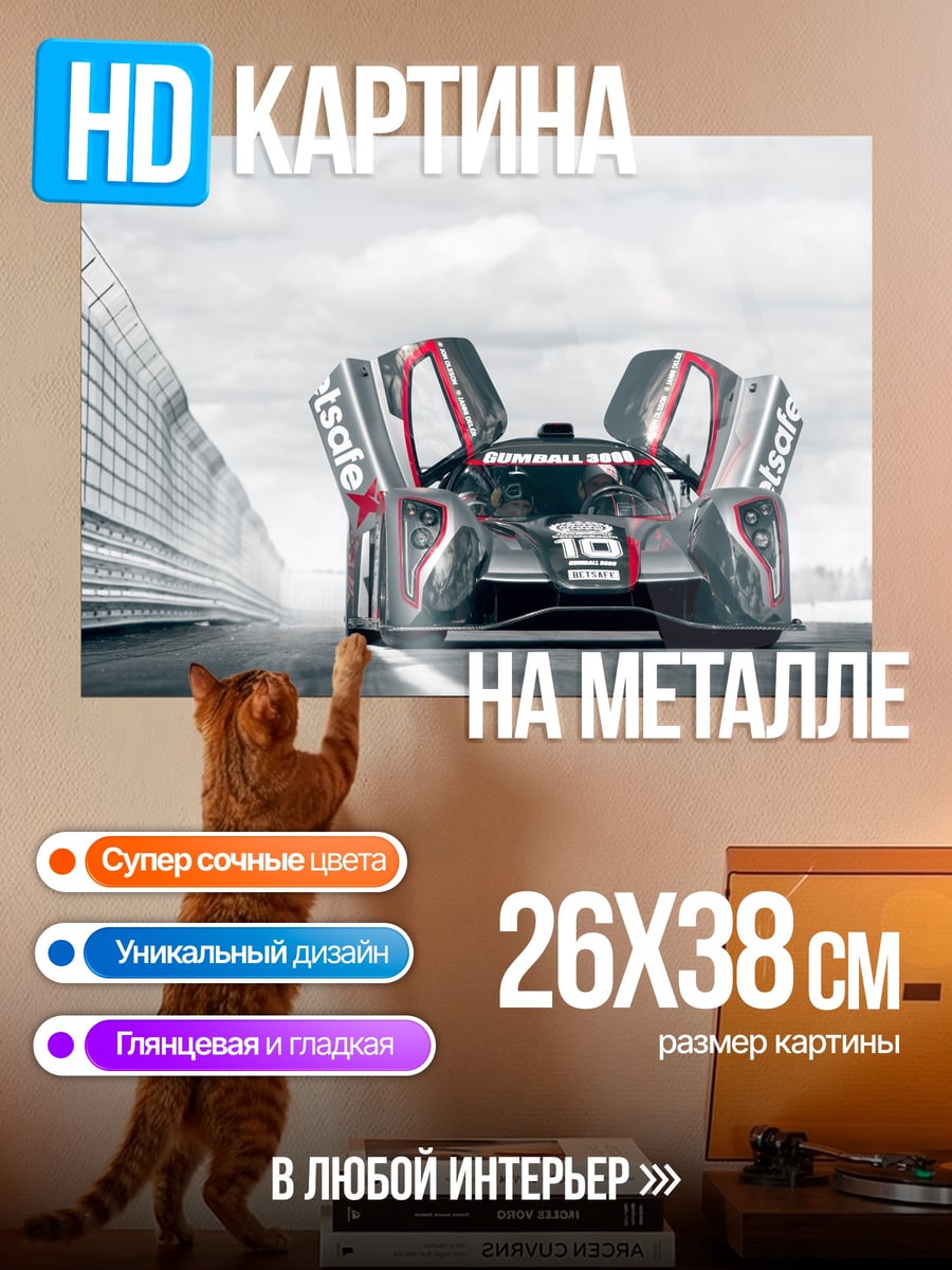 Картина на металле Гоночный болид
