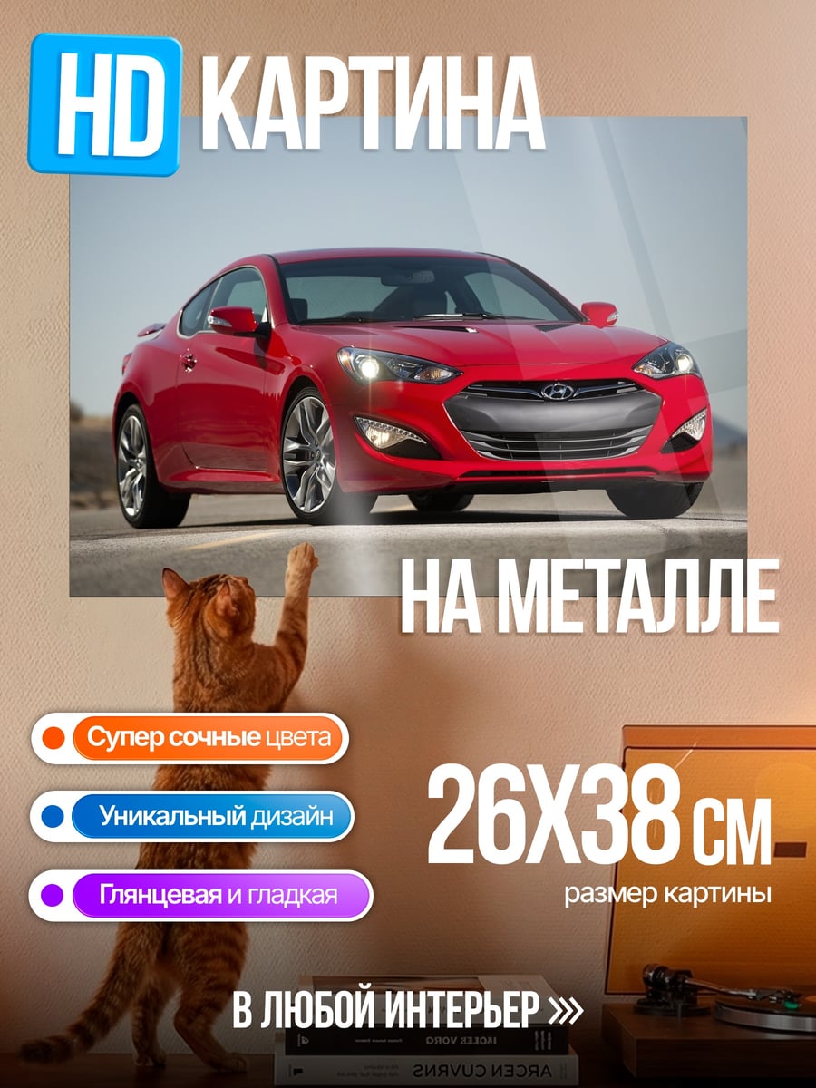 Картина на металле Красный Hyundai