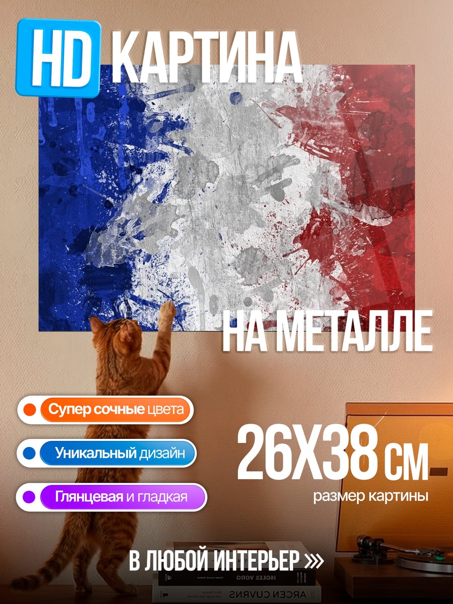 Картина на металле Флаг Франции