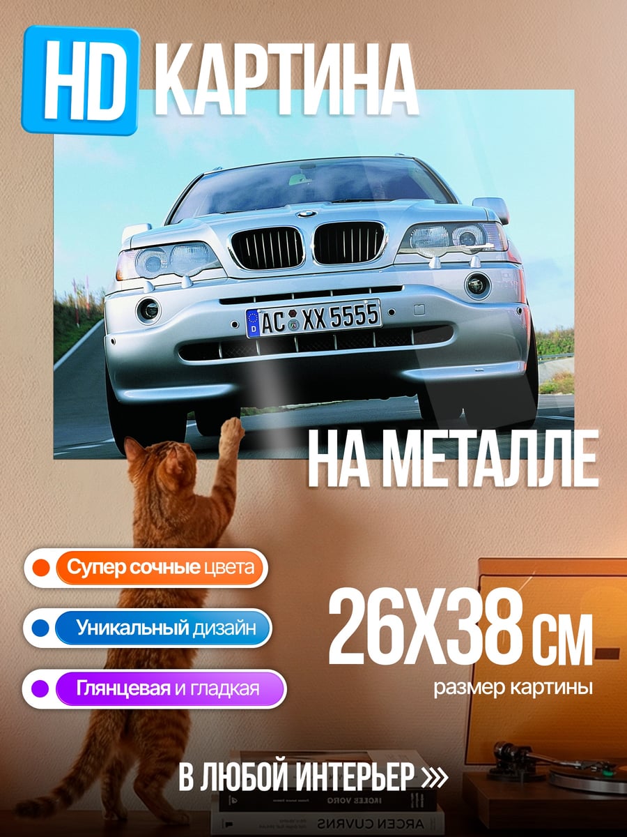 Картина на металле Серебристый внедорожник