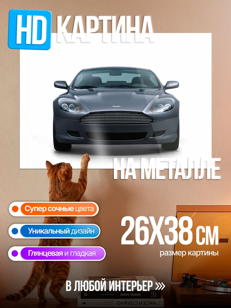 Картина на металле Спортивный автомобиль спереди
